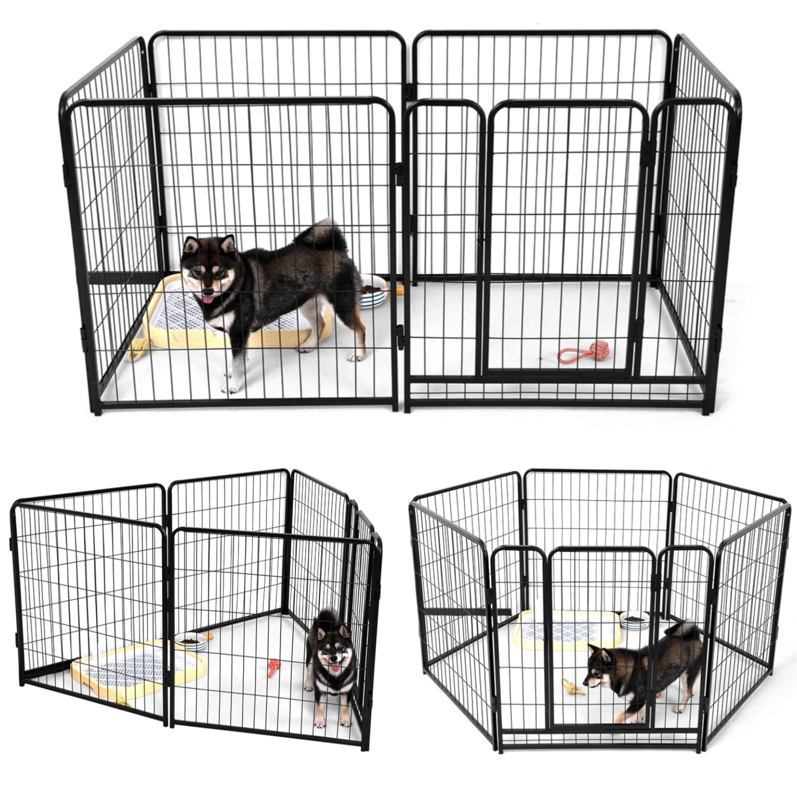 Amazon | KIRATAKU 大型犬 サークル スチール製 ペットサークル 犬用